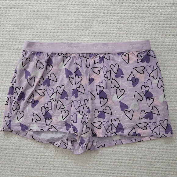 Joyspun Lavender Heart Print Pajama Sleep Shorts Soft Lounge Plus Size 3X - Picture 1 of 11